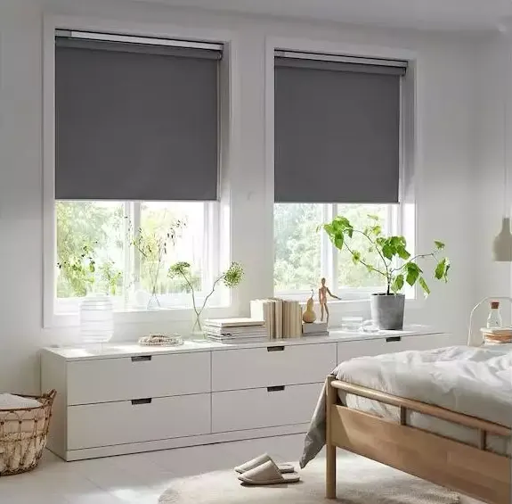 Roller blinds charcoal plain design